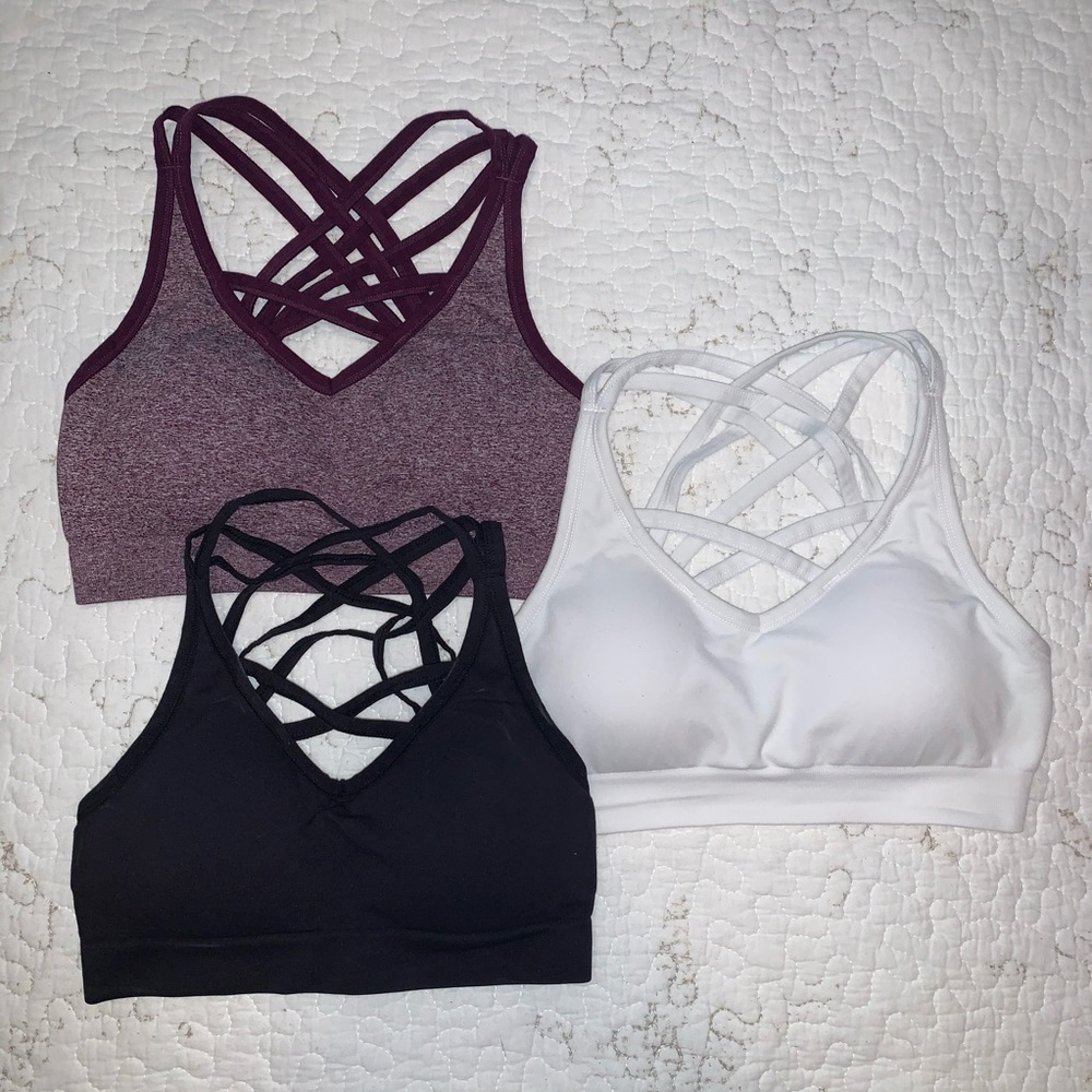 Reebok Sports Bras Black White Purple Size XS
